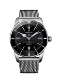Breitling Superocean Heritage B20 Automatic 46 Black Dial Silver Mesh Bracelet Watch for Men - AB2020121B1A1 Authentic Buy Shop Now