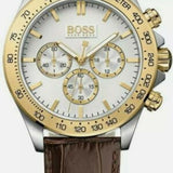 Hugo Boss Ikon White Dial Brown Leather Strap Watch for Men - 1513174 Authentic Buy Shop Now
