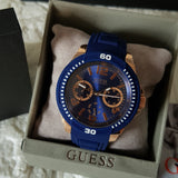 Guess Trade Blue Dial Blue Silicone Strap Watch for Men - W0967G2 Authentic Buy Shop Now