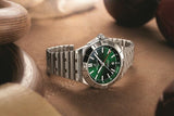 Breitling Chronomat GMT 40 Green Dial Silver Steel Strap Watch for Men - A32398101L1A1 Authentic Buy Shop Now