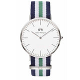 Daniel Wellington Classic Nottingham White Dial Two Tone NATO Strap Watch For Men - 0208DW Authentic Buy Shop Now
