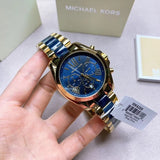Michael Kors Bradshaw Navy Blue Dial Two Tone Steel Strap Watch for Women - MK6268 Authentic Buy Shop Now