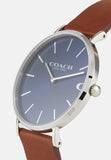 Coach Charles Blue Dial Brown Leather Strap Watch for Men - 14602151 Authentic Buy Shop Now