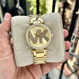 Michael Kors Parker Pave Gold Dial Gold Steel Strap Watch for Women - MK6659 Authentic Buy Shop Now