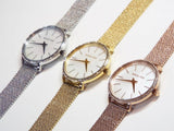 Michael Kors Pyper Quartz Mother of Pearl White Dial Rose Gold Mesh Strap Watch For Women - MK4588