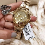 Marc Jacobs Blade Chronograph Gold Dial Gold Steel Strap Watch for Women - MBM3101 Authentic Buy Shop Now