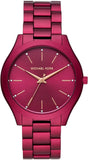 Michael Kors Slim Runway Red Dial Red Steel Strap Watch For Women - MK4505 Authentic Buy Shop Now
