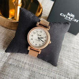 Coach Madison White Dial Rose Gold Mesh Bracelet Watch for Women - 14503398 Authentic Buy Shop Now