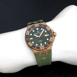 Maurice Lacroix Aikon Venturer Bronze Dial Green Rubber Strap Watch For Men - AI6058-BRZ01-630-1 Authentic Buy Shop Now