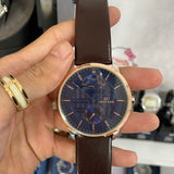 Tommy Hilfiger Hunter Blue Dial Brown Leather Strap Watch for Men - 1791605 Authentic Buy Shop Now