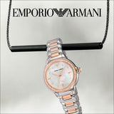 Emporio Armani Three Hand Quartz Mother of Pearl Dial Two Tone Steel Strap Watch For Women - AR11569 Authentic Buy Shop Now