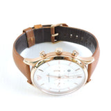 Emporio Armani Quartz Silver Dial Brown Leather Strap Watch For Men - AR11043 Authentic Buy Shop Now