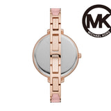 Michael Kors Jaryn Analog Rose Gold Dial Pink Steel Strap Watch For Women - MK4545 Authentic Buy Shop Now