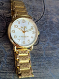 Coach Delancey Classic White Dial Gold Steel Strap Watch for Women - 14502261 Authentic Buy Shop Now