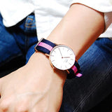 Daniel Wellington Classic Winchester White Dial Three Tone Nylon Strap Watch For Women - DW00100033 Authentic Buy Shop Now