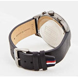 Tommy Hilfiger Lexor Silver Dial Black Leather Strap Watch For Men - 1791489 Authentic Buy Shop Now