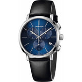 Calvin Klein Chronograph Blue Dial Black Leather Strap Watch for Men - K8Q371CN Authentic Buy Shop Now