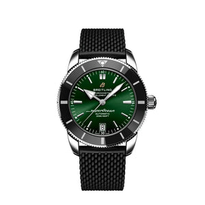 Breitling Superocean Heritage B20 Automatic 46 Green Dial Black Mesh Bracelet Watch for Men - AB2020121L1S1 Authentic Buy Shop Now