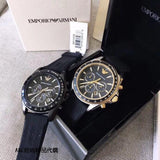 Emporio Armani Giovanni Chronograph Black Dial Black Rubber Strap Watch For Men - AR11028 Authentic Buy Shop Now