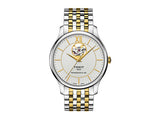 Tissot Tradition Powermatic 80 Open Heart Silver Dial Two Tone Steel Strap Watch For Men - T063.907.22.038.00 Authentic Buy Shop Now
