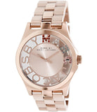 Marc Jacobs Henry Skeleton Rose Gold Dial Rose Gold Steel Strap Watch for Women - MBM3264 Authentic Buy Shop Now