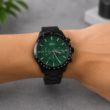 Lacoste Boston Green Dial Black Steel Strap Watch for Men - 2011270 Authentic Buy Shop Now