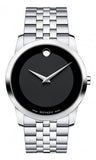 Movado Museum Classic Black Dial Silver Steel Strap Watch For Men - 606504 Authentic Buy Shop Now