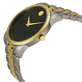 Movado Museum Classic Black Dial Two Tone Steel Strap Watch For Women - 0606605 Authentic Buy Shop Now