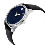 Movado Museum Classic Blue Dial Black Leather Strap Watch for Men - 606610 Authentic Buy Shop Now