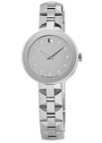 Movado Sapphire Diamonds Silver Dial Silver Steel Strap Watch For Women - 606814 Authentic Buy Shop Now