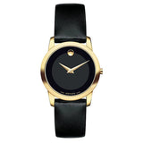 Movado Museum Black Dial Black Leather Strap Watch For Men - 606876 Authentic Buy Shop Now