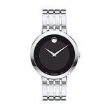 Movado Esperanza 39mm Black Dial Silver Steel Strap Watch For Men - 0607057 Authentic Buy Shop Now