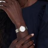 Movado Esperanza Mother of Pearl Dial Two Tone Steel Strap Watch For Women - 0607085 Authentic Buy Shop Now