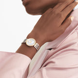 Movado Esperanza Mother of Pearl Dial Two Tone Steel Strap Watch For Women - 0607085 Authentic Buy Shop Now