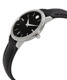 Movado Ultra Slim Black Dial Black Leather Strap Watch For Women - 0607094 Authentic Buy Shop Now
