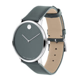 Movado Museum 70th Anniversary Grey Dial Grey Leather Strap Watch For Women - 0607144 Authentic Buy Shop Now