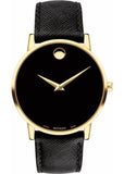 Movado Museum Classic Quartz Black Dial Black Leather Strap Watch for Men - 0607195 Authentic Buy Shop Now