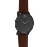 Movado Museum Classic Black Dial Brown Leather Strap Watch for Men - 0607198 Authentic Buy Shop Now