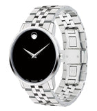 Movado Museum Classic Black Dial Silver Steel Strap Watch for Men - 0607199 Authentic Buy Shop Now