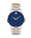 Movado Museum Classic Blue Dial Two Tone Steel Strap Watch for Men - 0607267 Authentic Buy Shop Now