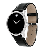 Movado Museum Black Dial Black Leather Strap Watch For Men - 2100002 Authentic Buy Shop Now