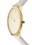 Movado 70th Anniversary Limited Edition White Dial White Leather Strap Watch For Women - 0607138 Authentic Buy Shop Now