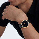 Movado Museum Classic Black Dial Black Leather Strap Watch For Men - 607060 Authentic Buy Shop Now