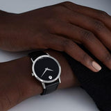 Movado Museum Black Dial Black Leather Strap Watch For Men - 2100002 Authentic Buy Shop Now