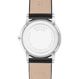 Movado Museum Blue Dial Black Leather Strap Watch For Men - 607013 Authentic Buy Shop Now