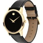 Movado Museum Black Dial Black Leather Strap Watch For Men - 0607014 Authentic Buy Shop Now