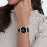 Movado Museum Black Dial Black Leather Strap Watch For Women - 2100006 Authentic Buy Shop Now