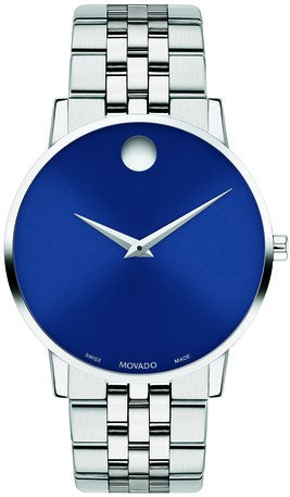 Movado Museum Classic Blue Dial Silver Steel Strap Watch for Men - 0607212 Authentic Buy Shop Now