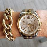 Michael Kors Lexington Silver Dial Two Tone Steel Strap Watch for Women - MK5955 Authentic Buy Shop Now