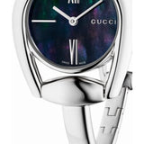 Gucci Horsebit Collection Mother of Pearl Black Dial Silver Steel Strap Watch For Women - YA139503 Authentic Buy Shop Now